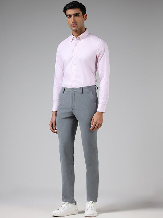 WES Formals Pink Slim Fit Shirt