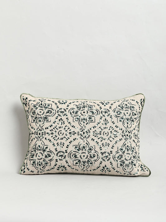 Westside Home Green Embroidered Cushion Cover