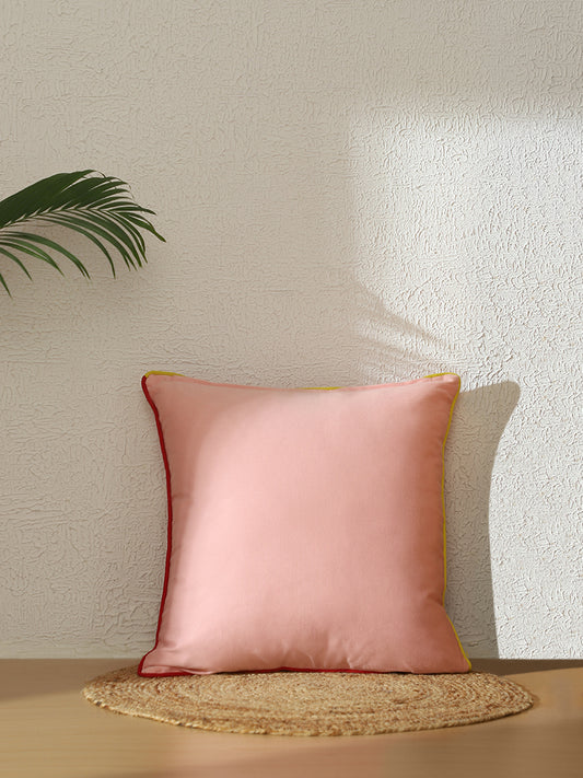 Westside Home Light Pink Artistic Printed Cushion Cover