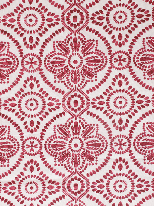 Westside Home Maroon Tile Printed King Fitted Sheet and Pillowcase