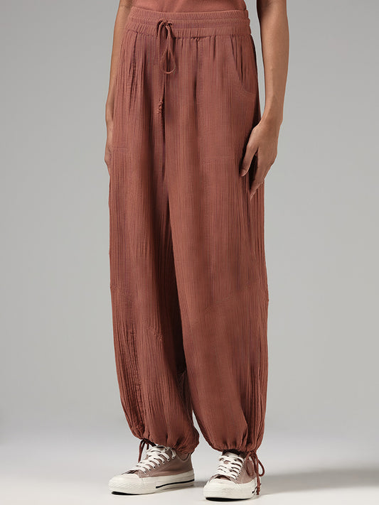 Superstar Solid Brown Parachute Fit Cargo Pants