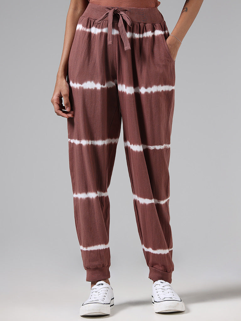 Buy Superstar Taupe Tie Dye Joggers from Westside