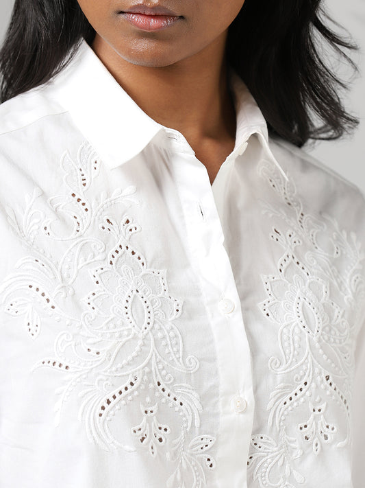 LOV White Embroidered Shirt