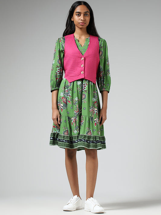 Bombay Paisley Dark Pink Waistcoat