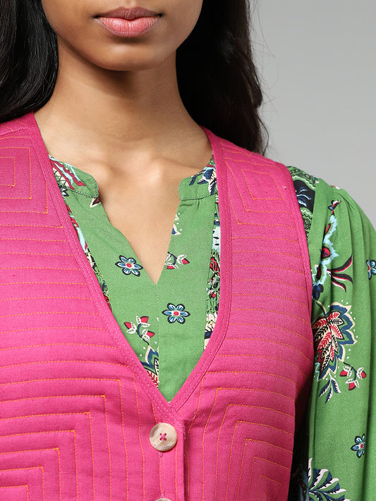 Bombay Paisley Dark Pink Waistcoat