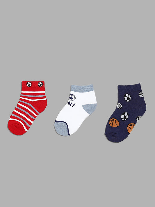 HOP Kids Multicolor Assorted Socks - Pack of 3