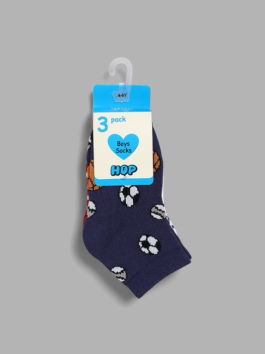 HOP Kids Multicolour Assorted Socks - Pack of 3