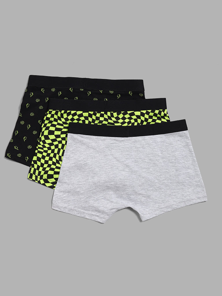 Y&F Kids Printed Multicolor Assorted Briefs - Pack of 3