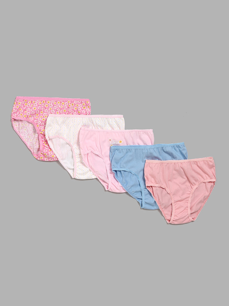Y&F Kids Multicolor Assorted Briefs - Pack of 5