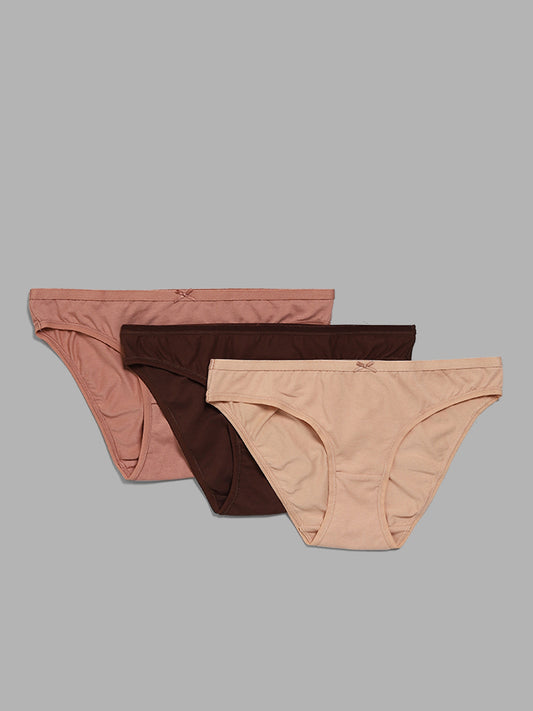 Wunderlove Multicolor Bikini Briefs - Pack of 3
