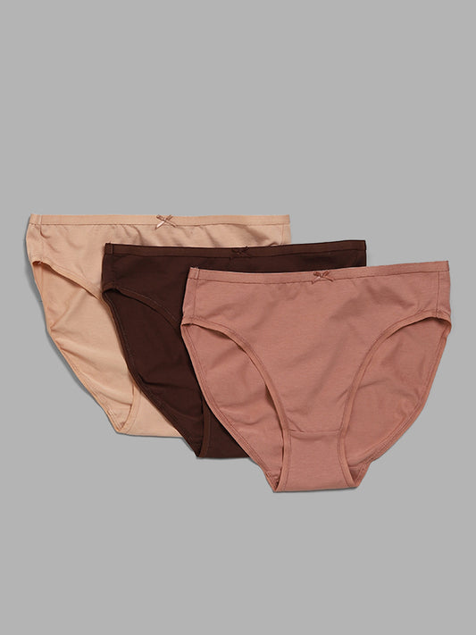 Wunderlove Multicolor High-Leg Briefs - Pack of 3