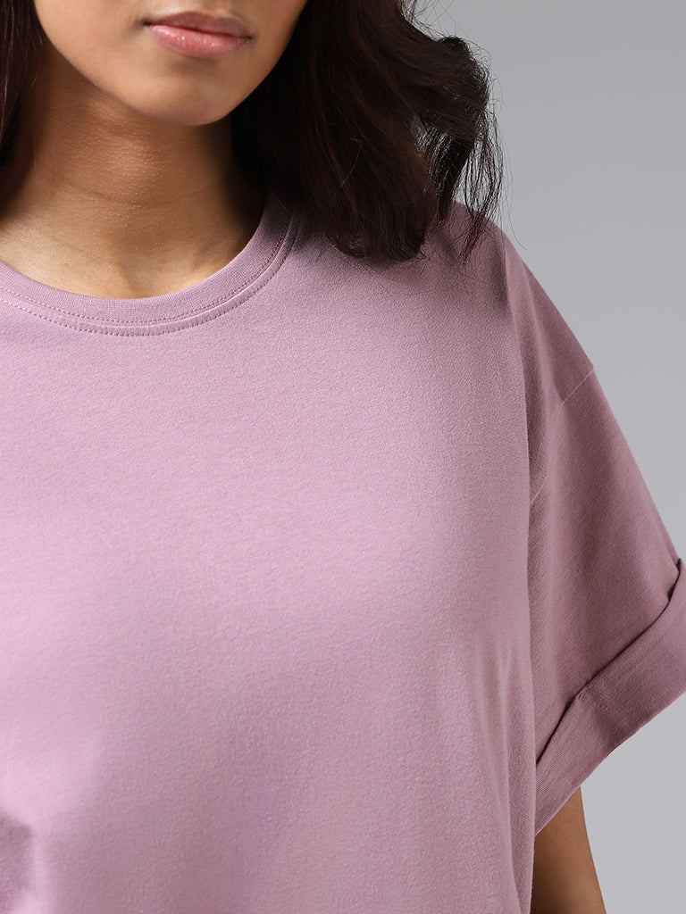 Wunderlove Solid Nude Pink One-Fold T-Shirt