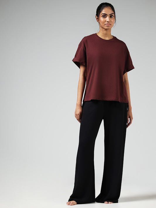 Wunderlove Solid Brown Roll Up T-Shirt