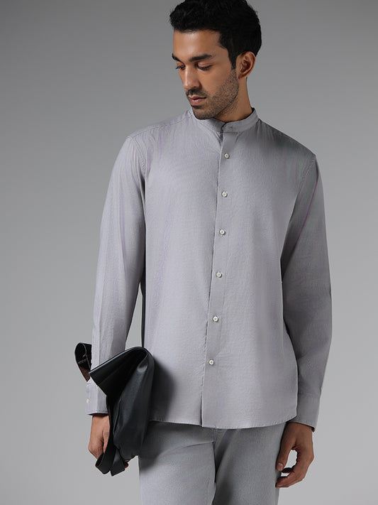 Ascot Solid Grey Relaxed-Fit Shirt
