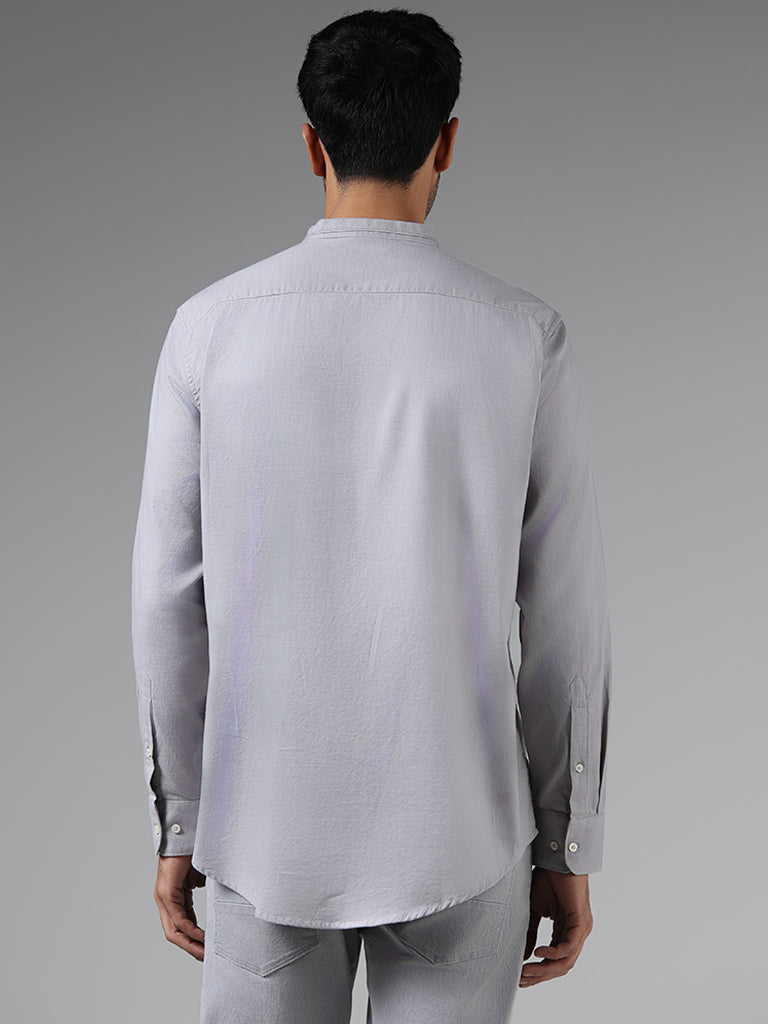 Ascot Solid Grey Relaxed Fit Shirt