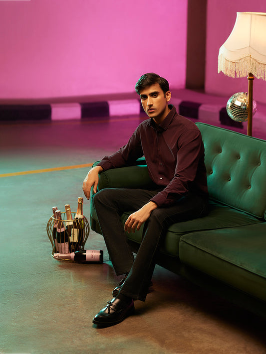 Ascot Wine Relaxed Fit Shirt