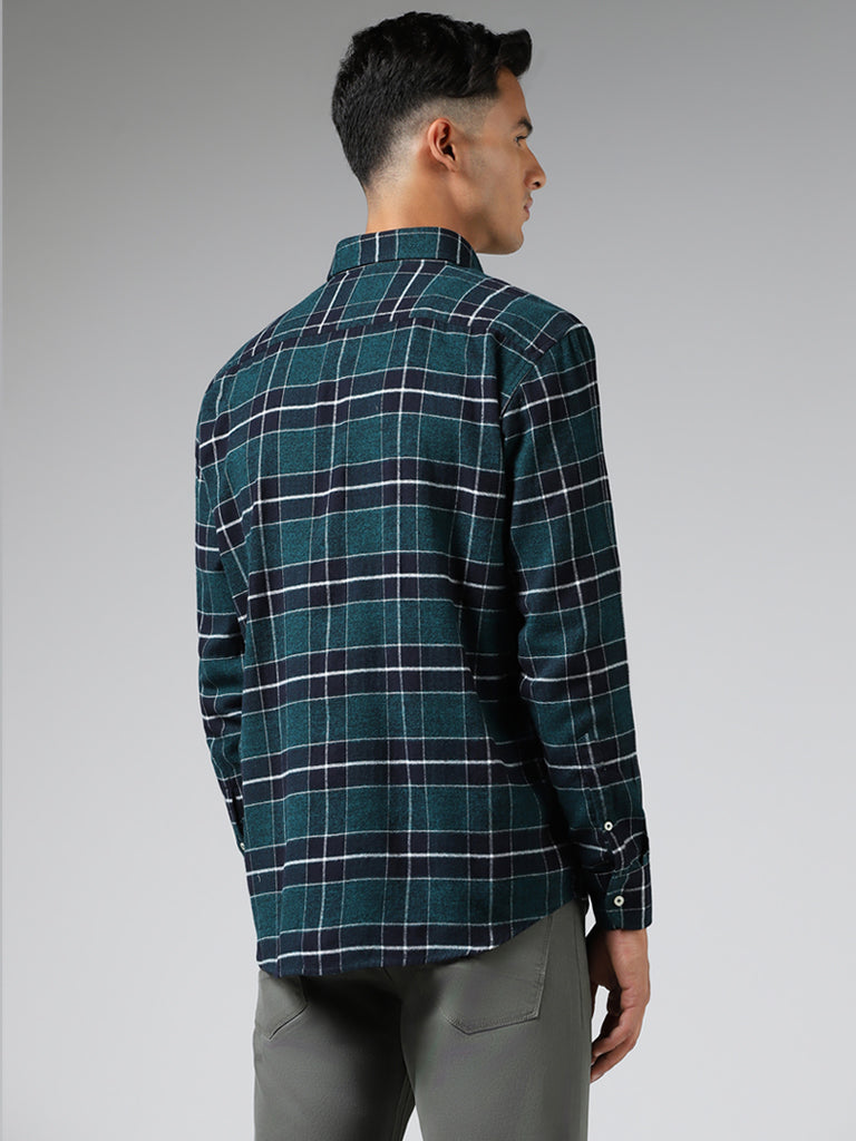 Ascot Green Checked Relaxed Fit Shirt