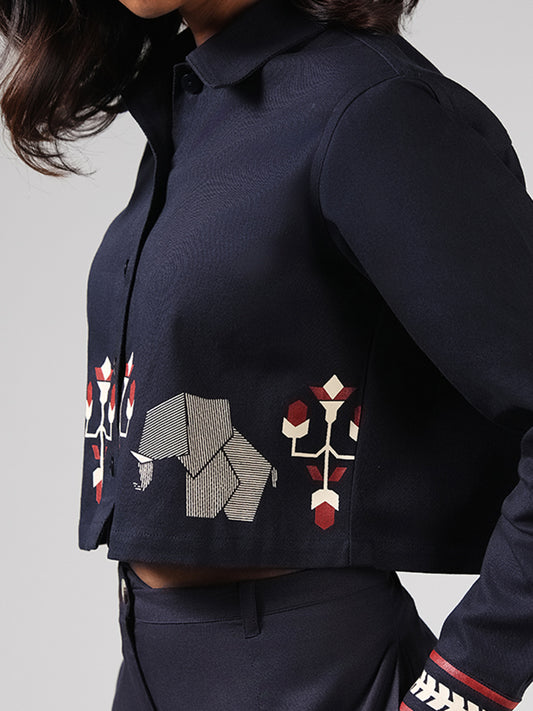 Bombay Paisley Blue Printed Jacket