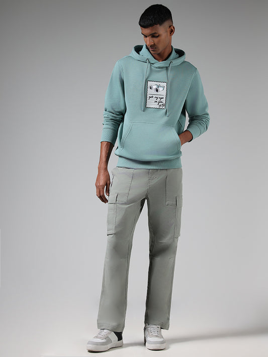 Nuon Sage Green Relaxed Fit Cargo Chinos