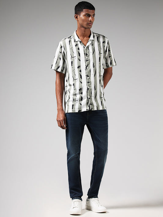 Nuon Green Printed Resort Fit Shirt