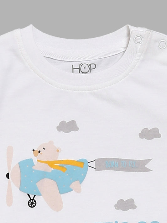 HOP Baby Multicolor Aeroplane Printed T-Shirt - Pack of 2