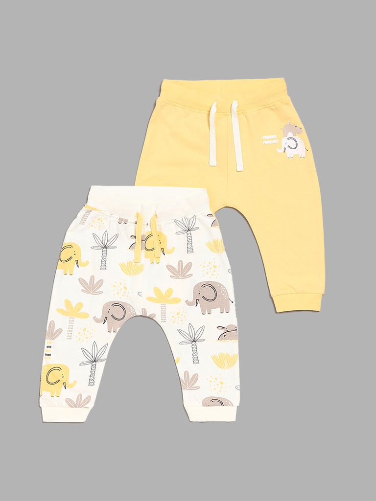HOP Baby Animal Printed Multicolor Pants - Pack of 2