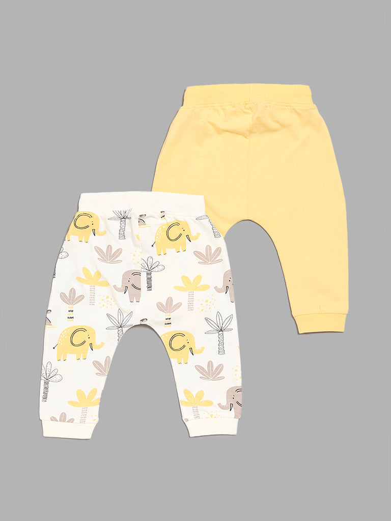 HOP Baby Animal Printed Multicolor Pants - Pack of 2