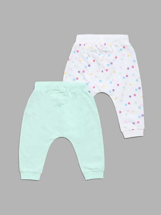HOP Baby Polka Dot Printed Multicolor Pants - Pack of 2