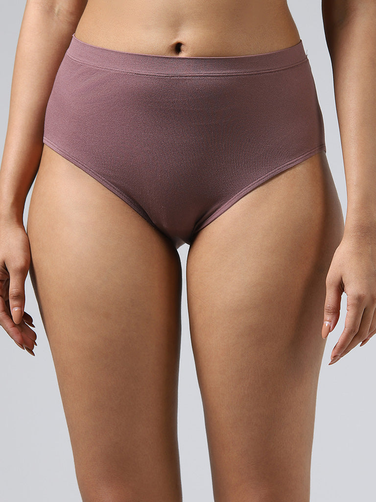 Wunderlove Solid Taupe Seamless Full Brief