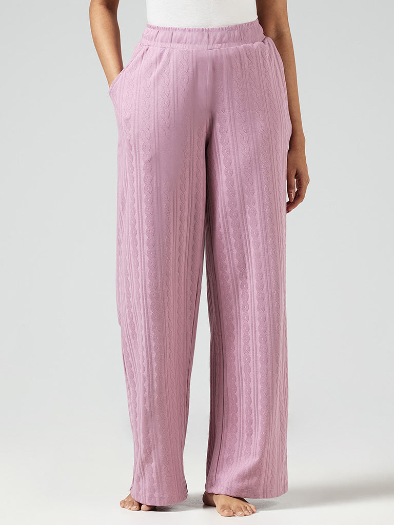 Wunderlove Nude Pink Self Textured Pyjamas