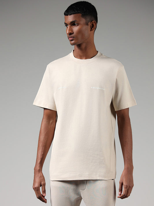 Studiofit Solid Beige T-Shirt