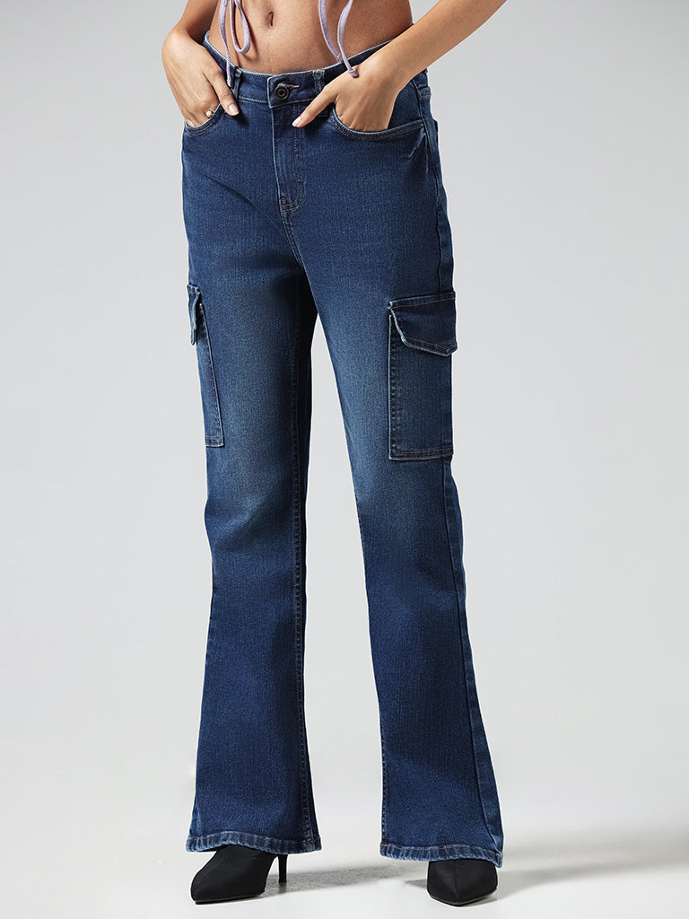 Nuon Light Blue Relaxed - Fit Mid Rise Jeans