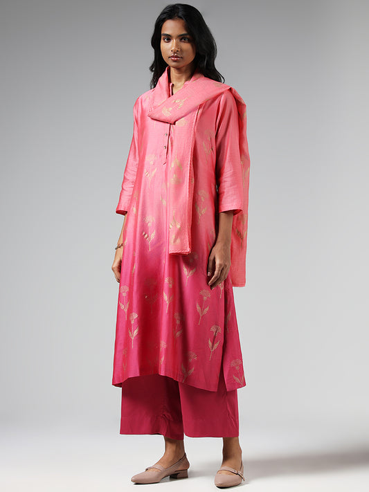 Zuba Plain Light Pink Straight Kurta
