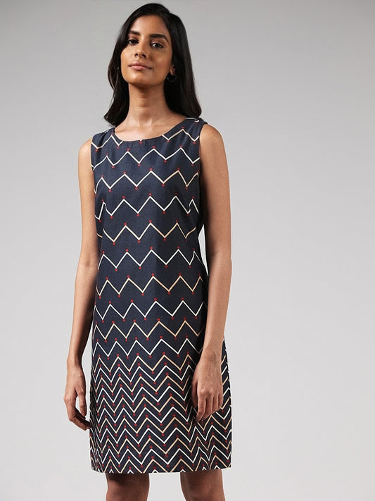 Bombay Paisley Blue Printed Shift Dress