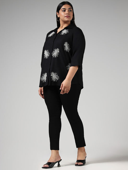 Gia Black Sequined Shirt