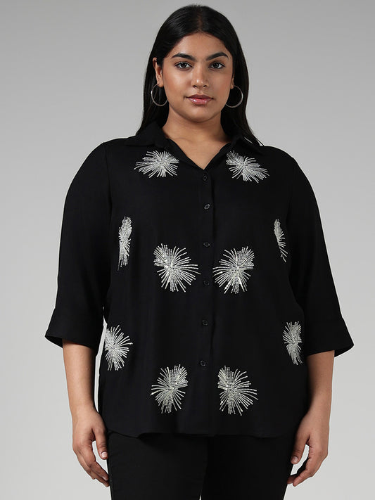 Gia Black Sequined Shirt