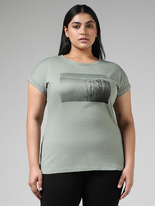 Gia Digital Printed Green T-Shirt