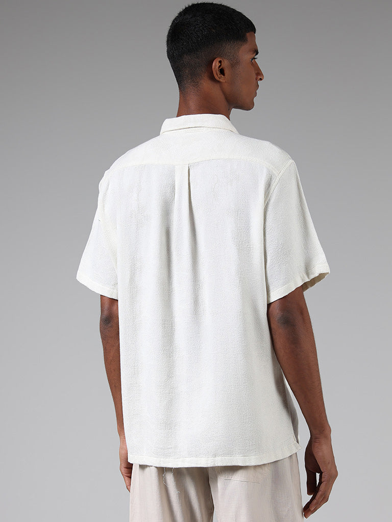 ETA Off White Knitted Relaxed Fit Shirt