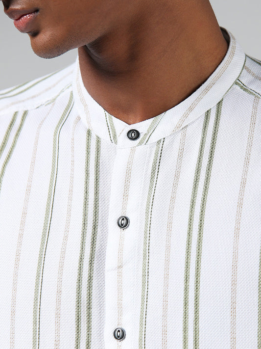 ETA Off-White Striped Resort Fit Shirt
