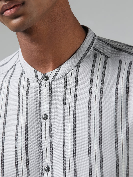 ETA Grey Striped Resort Fit Shirt