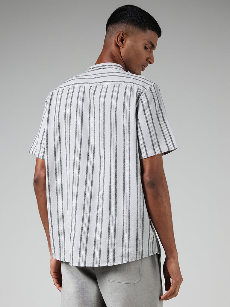 ETA Grey Striped Resort Fit Shirt
