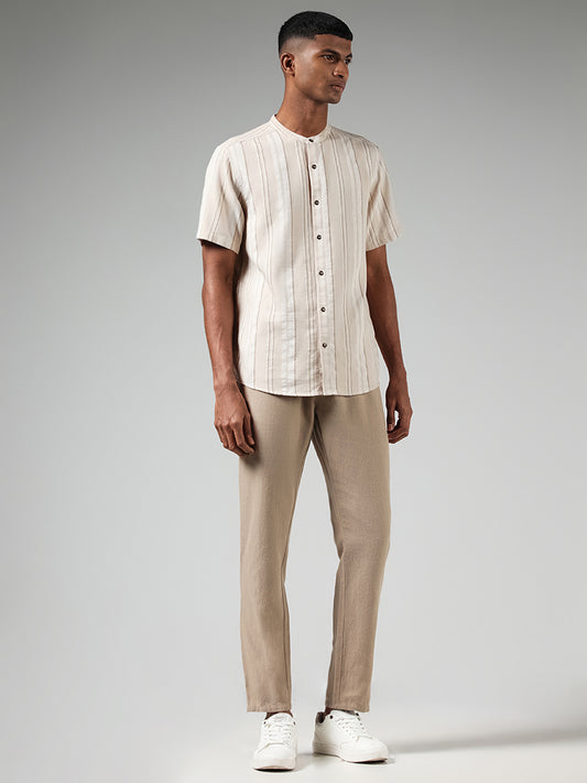 ETA Cream Striped Resort Fit Shirt