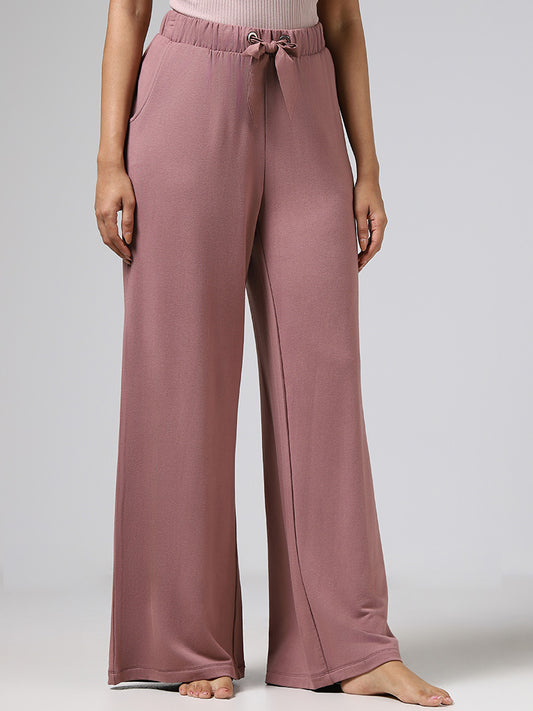 Wunderlove Dusty Rose Supersoft Wide-Leg Supersoft Trousers