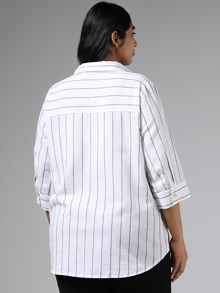 Gia White Striped Shirt