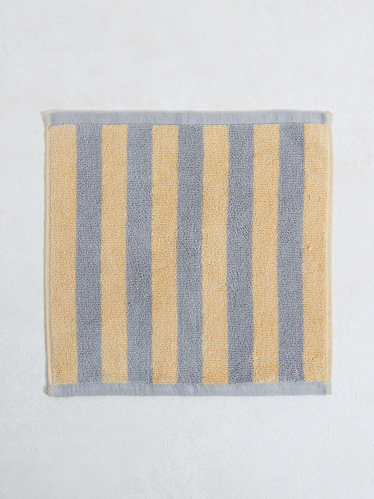 Westside Home Dark Grey Broad Striped Face Towel - (Set of 2)
