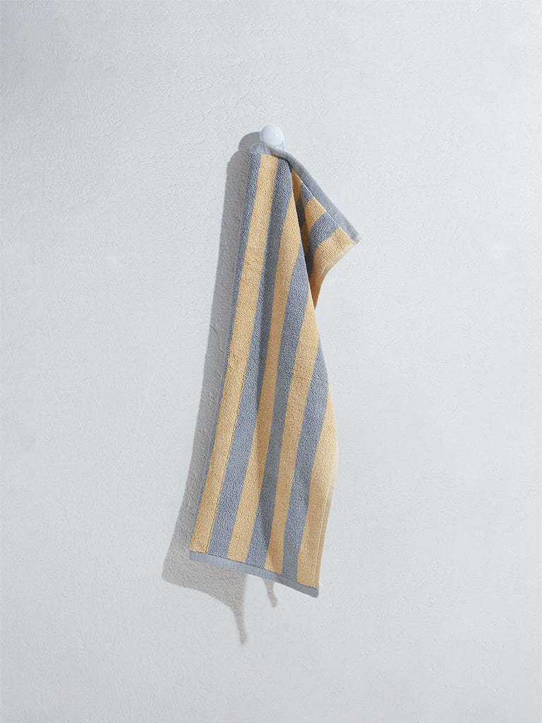 Westside Home Dark Grey Broad Striped Hand Towel
