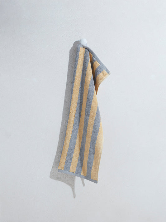 Westside Home Dark Grey Broad Striped Hand Towel