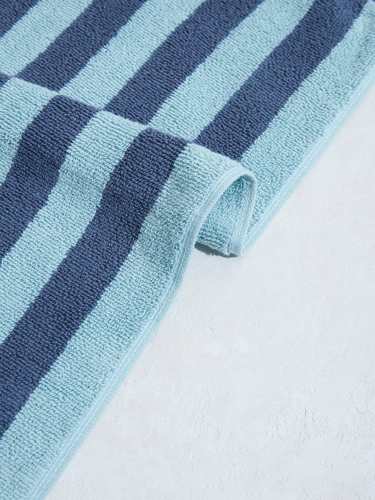 Westside Home Blue Broad Striped Hand Towel