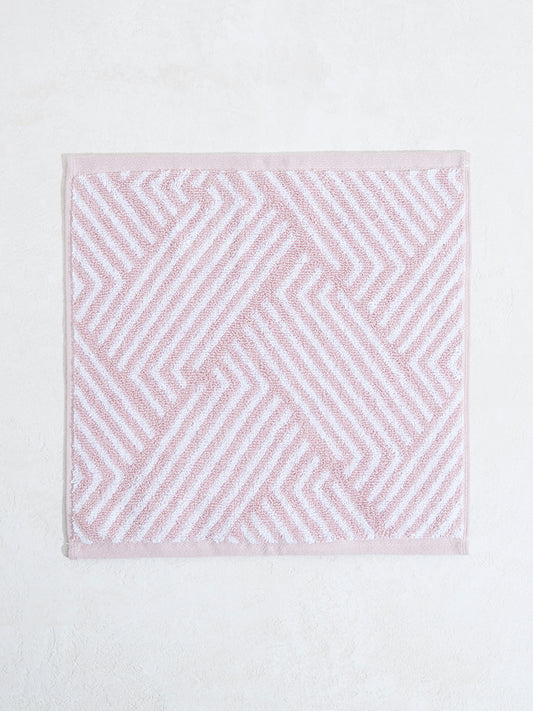 Westside Home Light Pink Step Face Towel (Set of 2)