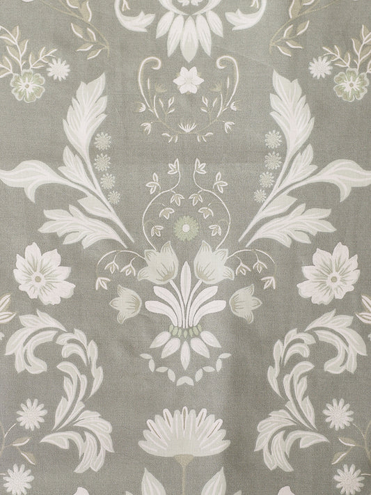 Westside Home Floral Printed Mint Green King Bed Flat Sheet and Pillowcase Set